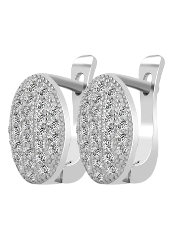 Adeliás Damen Ohrringe – Klappcreole aus 925 Silber in silber