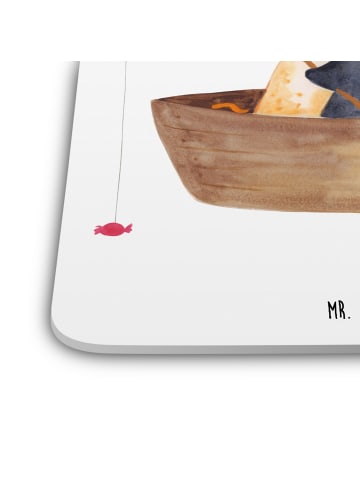 Mr. & Mrs. Panda Untersetzer für Gläser Pinguin Angelboot ohne S... in Weiß