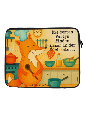Mr. & Mrs. Panda Laptophülle Fuchs Koch Design mit Spruch in Weiß