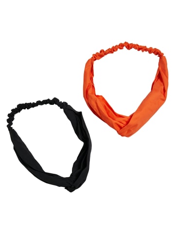 Urban Classics Urban Classics Unisex Light Basic Headband 2-Pack in magicmango/black
