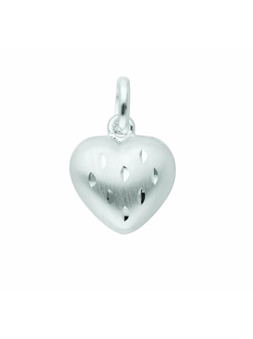Adeliás Damen 925 Silber Anhänger Herz in silber