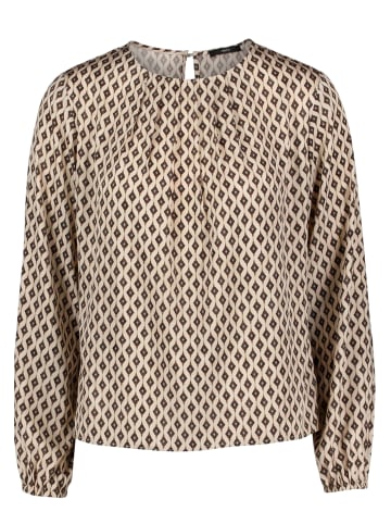 Zero Satin-Bluse mit Print. in Cream/Brown