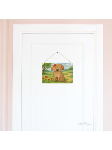 Mr. & Mrs. Panda Holzschild Hund Dame Design ohne Spruch in Weiß