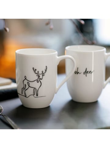 Villeroy & Boch 2er Set Kaffeebecher XMAS Statement in Weiß 280 ml in weiß