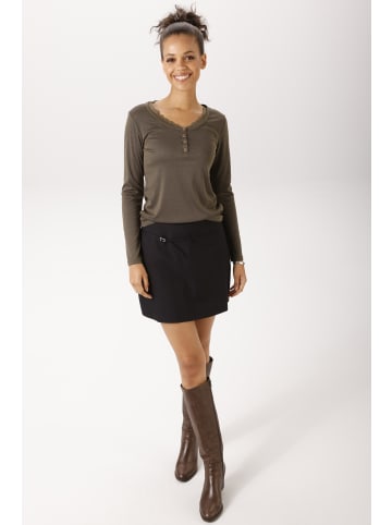 Aniston CASUAL Langarmshirt in braun-schwarz