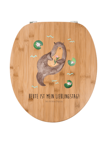 Mr. & Mrs. Panda Toilettendeckel Otter Seerose mit Spruch in Braun