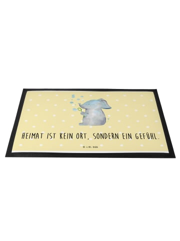 Mr. & Mrs. Panda Schmutzmatte Elefant Seifenblasen mit Spruch in Gelb Pastell
