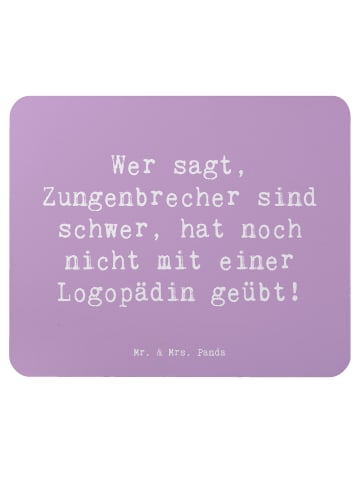 Mr. & Mrs. Panda Maus-Pad Spruch Training mit Logopädin mit Spruch in Lavendeltraum