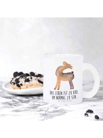 Mr. & Mrs. Panda Teeglas Lama Stolz mit Spruch in Transparent