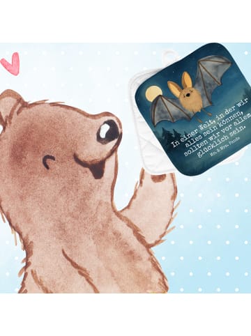 Mr. & Mrs. Panda Ofenhandschuhe Fledermaus Flügel Design mit Spruch in Weiß