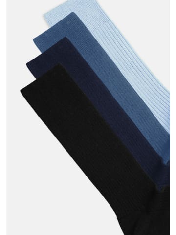 DillySocks 4er-Pack Socken Premium Ribbed Collection in blau