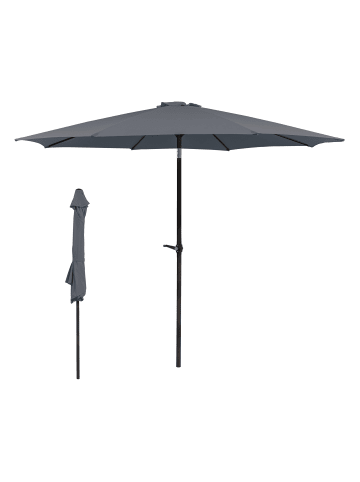 ABRIHOME Sonnenschirme in Grau Ø300 cm knickbar für Garten Balkon Strand