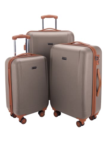 Hauptstadtkoffer Wannsee - 3er Kofferset Trolley-Set Rollkoffer Reisekoffer, TSA in Champagner