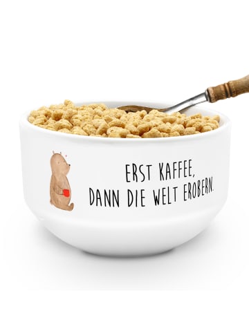 Mr. & Mrs. Panda Salatschälchen Bär Kaffee mit Spruch in Weiß