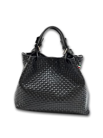 Florence Leder Handtasche, Umhängetasche Florence Tasche schwarz ca. 31cm