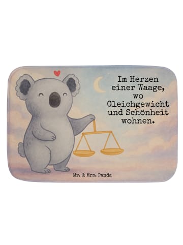 Mr. & Mrs. Panda Badteppich Waage Astrologie Design mit Spruch in Weiß