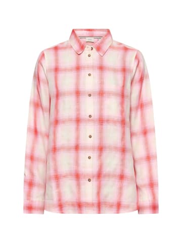 Camel Active Karierte Bluse mit Knopfleiste in Pink