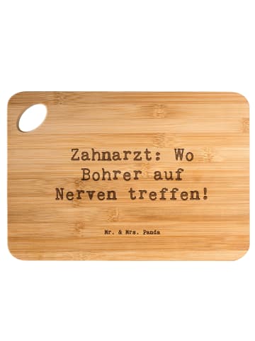 Mr. & Mrs. Panda Holzbrett Spruch Zahnarzt Nerven mit Spruch in Braun