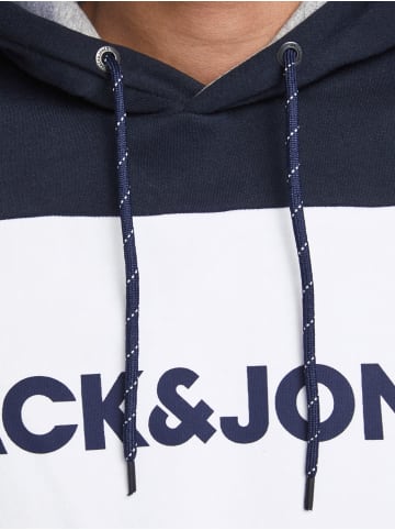 Jack & Jones Sweatshirt 'Logo Blocking' in Navy Blazer REG