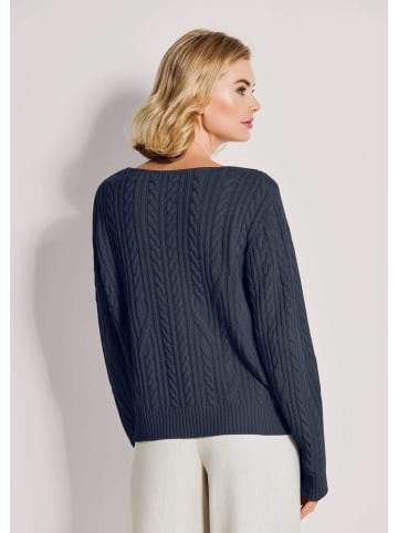 MADELEINE Kaschmirpullover mit V-Ausschnitt in marine