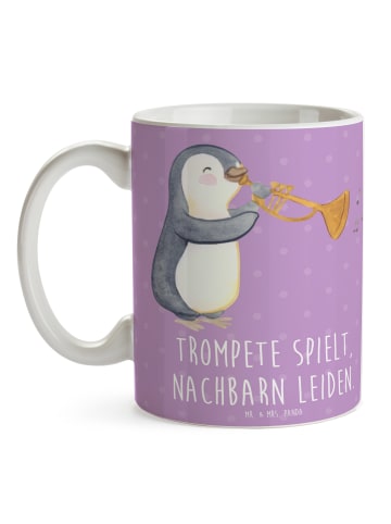 Mr. & Mrs. Panda Tasse Trompete Freude mit Spruch in Lavendeltraum