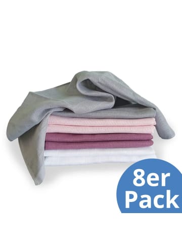 Makian Mullwindel / Mulltuch 8er Pack 80 x 80 cm in rosa,lila