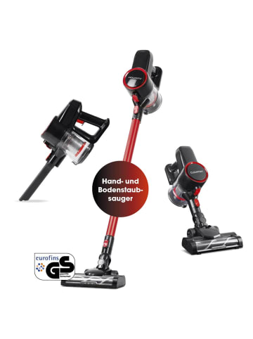 Clean Maxx Akku-Zyklon-Staubsauger 22,2V rot/schwarz mit elektr. Bodendüse Schwarz