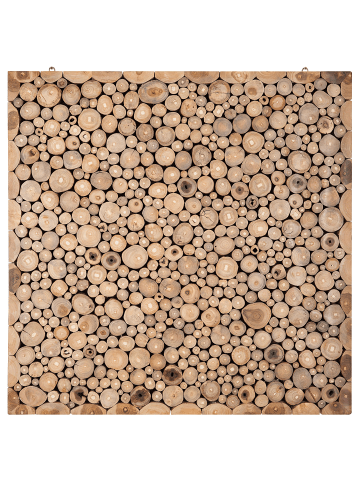 Beliani Wandobjekt TWIG in Heller Holzfarbton - (W) 85 x (H) 85 x (L) 6 cm