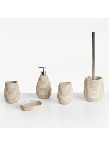 Beliani 5-tlg Badezimmer-Zubehör QUILA in Beige