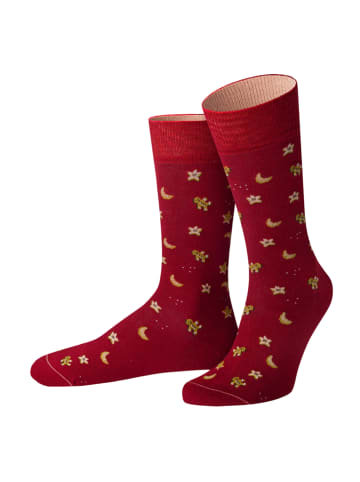 von Jungfeld Gemusterte Socken Vanillekipferl Icon in Rot