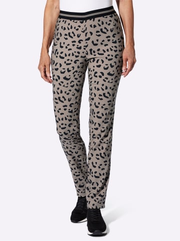 Sieh an! Bengalinhose in schwarz-taupe-bedruckt