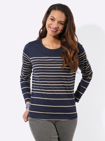 WITT WEIDEN Ringelshirt in marine-sand-geringelt