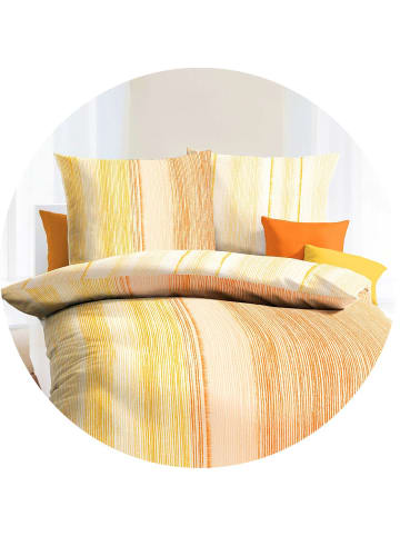 kaeppel 2 tlg. Seersucker Bettwäsche 155x220cm Cortina in Orange