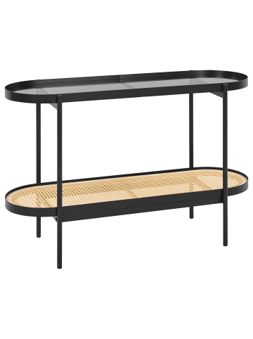 Beliani Konsolentisch RENO in Schwarz/Braun - (W) 120 x (H) 76 x (L) 42 cm