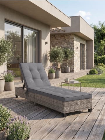 Aspero Garten-Liegenauflage Saragossa in Hellgrau