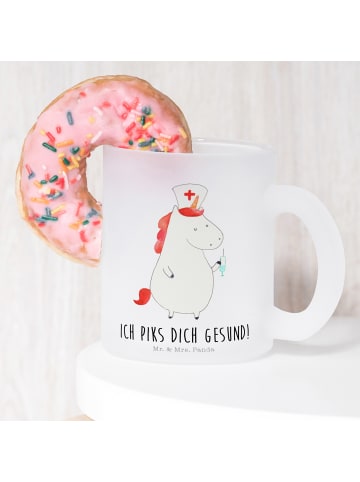 Mr. & Mrs. Panda Teetasse Einhorn Krankenschwester mit Spruch in Transparent