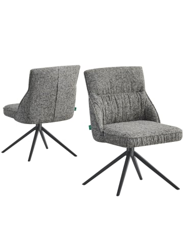 DUBI Möbel 2er-Set: Drehstuhl THOMAS-ZARA in Dunkelgrau - (B)49 x (H)84 x  (T)62 cm