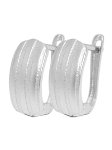 Adeliás Damen Ohrringe – Klappcreole aus 925 Silber in silber
