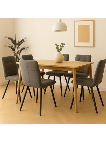 CALICOSY 4er-Set Stühle MERY in Dunkelgrau - (W) 47 x (H) 48 x (L) 60 cm