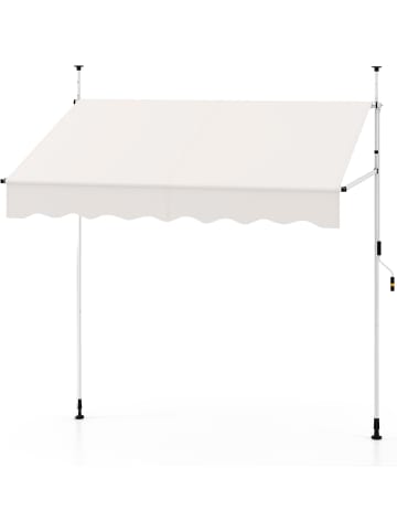 COSTWAY Klemmmarkise 200 cm ohne Bohren in Beige