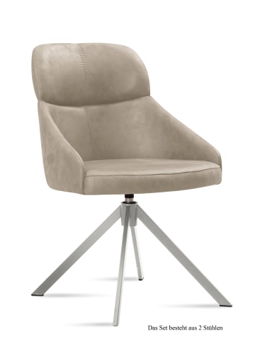 58 aufm Kessel ESSZIMMERSTUHL drehbar (2er-Set) Deeanne 52x82x63 Edelstahl/Natur