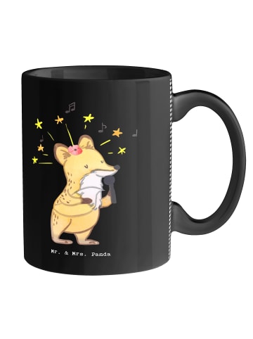 Mr. & Mrs. Panda Kaffeetasse Sängerin Herz ohne Spruch in Schwarz