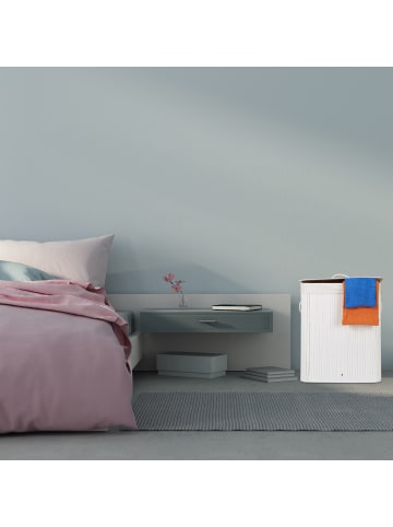 relaxdays Wäschekorb in Weiß - (B)55 x (H)63 x (T)35 cm