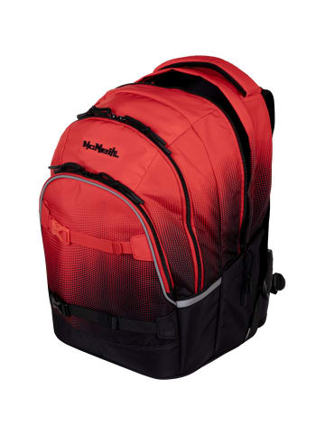 McNeill Schulrucksack MILO cranberry + Schlampermäppchen in rot-schwarz
