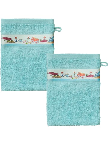 Erwin Müller Frottier Kinder-Waschhandschuh 2er-Pack in türkis