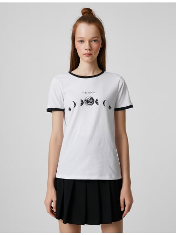KOTON T-shirt in Grauweiß