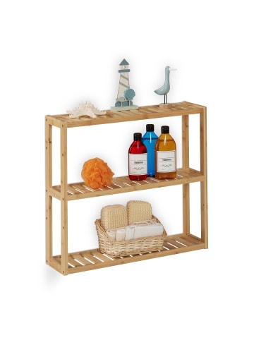 relaxdays Badregal in Natur - (B)60 x (H)54 x (T)15 cm
