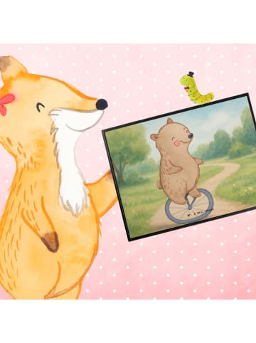 Mr. & Mrs. Panda schreibtischunterlage Bär Einrad fahren Design ... in Weiß