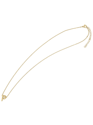 Adeliás Damen Halskette – Buchstabe N aus Edelstahl 45+5 in gold