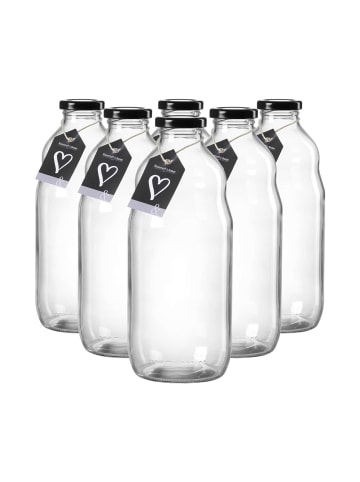 Ritzenhoff & Breker 6er Set Milchflaschen Mara 1 l transparent in transparent